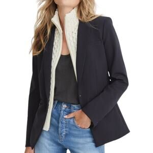 Veronica Beard Navy Blue Scuba Dickey Jacket Blazer Size 2